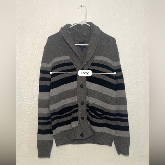 Gap grey Striped Cardigan Sweater size small - Picture 4 of 8